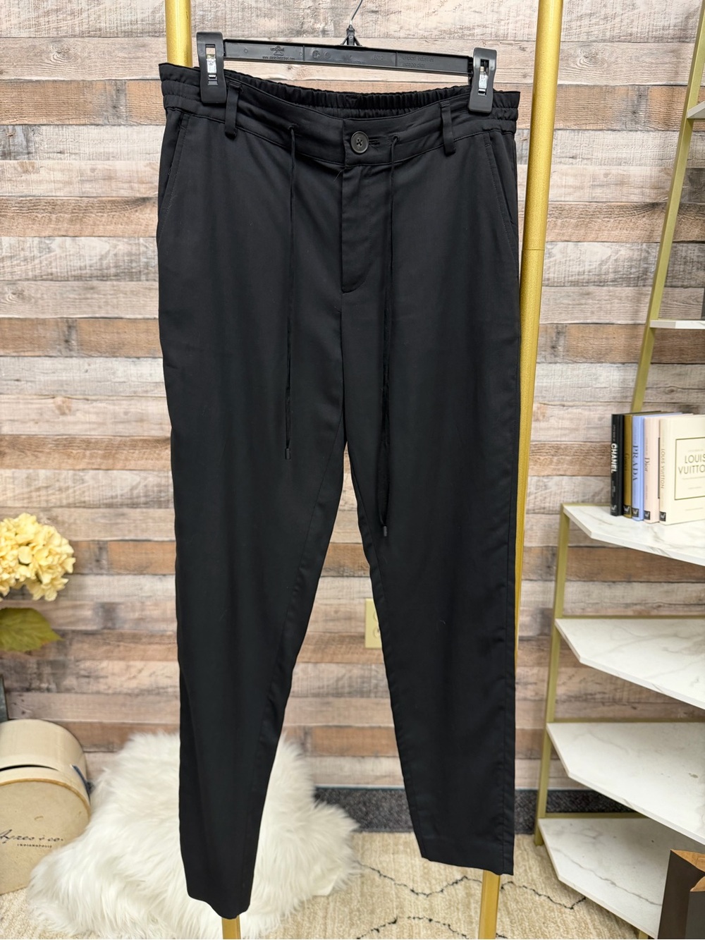 Vince black jogger drawstring pant XS